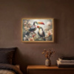 Toekan - Vogels - Bloemen - Jungle Light Box met batterij (Wandlamp) middel -sfeer4