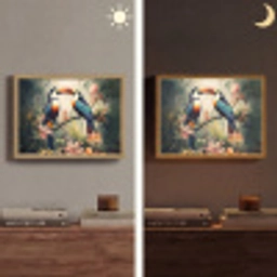 Toekan - Vogels - Bloemen - Natuur - Jungle Light Box met batterij (Wandlamp) middel -sfeer3