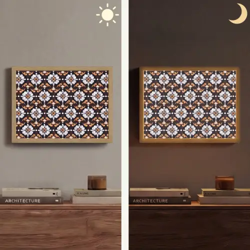 traditioneel - Element - Kleurrijk Light Box met batterij (Wandlamp) middel 907 -sfeer3