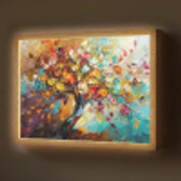 Boom - Abstract - Kleurrijk - Bloemen Light Box met batterij (Wandlamp) middel -z3d_website