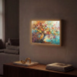 Boom - Abstract - Kleurrijk - Bloemen Light Box met batterij (Wandlamp) middel -sfeer1
