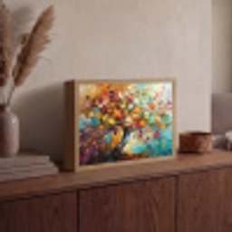 Boom - Abstract - Kleurrijk - Bloemen Light Box met batterij (Wandlamp) middel -sfeer2