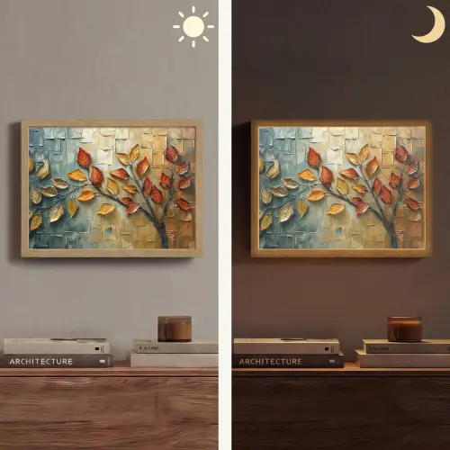 Boom - Abstract - Natuur - Kunst Light Box met batterij (Wandlamp) middel -sfeer3
