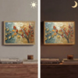 Boom - Abstract - Natuur - Kunst Light Box met batterij (Wandlamp) middel -sfeer3
