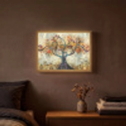 Boom - Kunst - Modern - Natuur Light Box met batterij (Wandlamp) middel -sfeer4