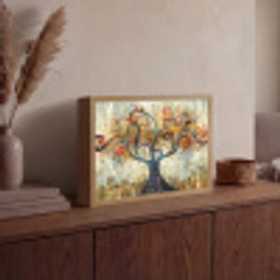Boom - Kunst - Modern - Natuur Light Box met batterij (Wandlamp) middel -sfeer2