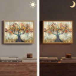 Boom - Kunst - Modern - Natuur Light Box met batterij (Wandlamp) middel -sfeer3