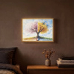 Boom - Kunst - Seizoenen - Lente - Herfst Light Box met batterij (Wandlamp) middel -sfeer4