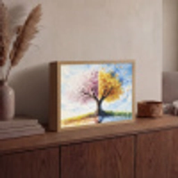 Boom - Kunst - Seizoenen - Lente - Herfst Light Box met batterij (Wandlamp) middel -sfeer2