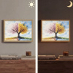 Boom - Kunst - Seizoenen - Lente - Herfst Light Box met batterij (Wandlamp) middel -sfeer3