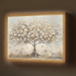 Boom - Beige - Goud - Verflook - Grijs Light Box met batterij (Wandlamp) middel -z3d_website