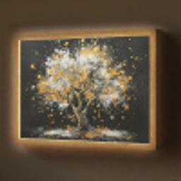 Boom - Zwart - Goud - Wit - Modern Light Box met batterij (Wandlamp) middel -z3d_website