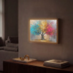 Boom - Kleurrijk - Grijs - Modern Light Box met batterij (Wandlamp) middel -sfeer1