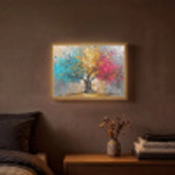 Boom - Kleurrijk - Grijs - Modern Light Box met batterij (Wandlamp) middel -sfeer4