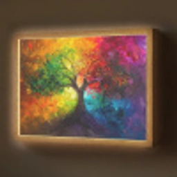 Boom - Kleurrijk - Modern - Abstract Light Box met batterij (Wandlamp) middel -z3d_website