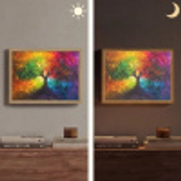 Boom - Kleurrijk - Modern - Abstract Light Box met batterij (Wandlamp) middel -sfeer3