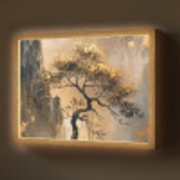 Boom - Goud - Landschap - Verf Light Box met batterij (Wandlamp) middel -z3d_website