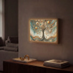 Levensboom - Boom - Abstract - Modern Light Box met batterij (Wandlamp) middel -sfeer1