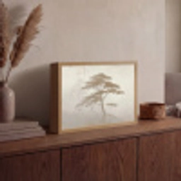 Boom - Oosterse stijl - Landschap Light Box met batterij (Wandlamp) middel -sfeer2