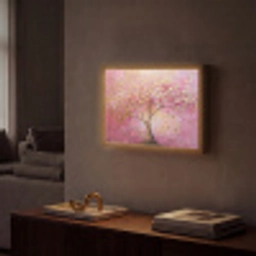 Boom - Roze - Goud - Modern Light Box met batterij (Wandlamp) middel -sfeer1