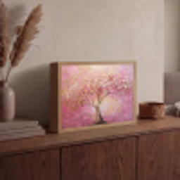 Boom - Roze - Goud - Modern Light Box met batterij (Wandlamp) middel -sfeer2