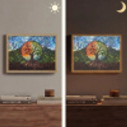 Boom - Seizoenen - Mozaïek - Bergen Light Box met batterij (Wandlamp) middel -sfeer3