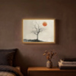 Boom - Zon - Modern - Landschap Light Box met batterij (Wandlamp) middel -sfeer4