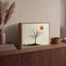 Boom - Zon - Modern - Landschap Light Box met batterij (Wandlamp) middel -sfeer2
