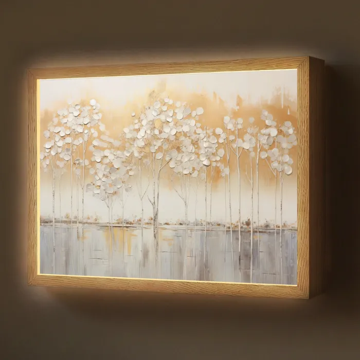 Bomen - Kunst - Acryl - Natuur Light Box met batterij (Wandlamp) middel -z3d_website