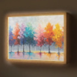 Bomen - Kleurrijk - Natuur - Abstract Light Box met batterij (Wandlamp) middel -z3d_website