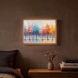 Bomen - Kleurrijk - Natuur - Abstract Light Box met batterij (Wandlamp) middel -sfeer4