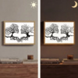 Bomen - Gezicht - Kunst - Abstract Light Box met batterij (Wandlamp) middel -sfeer3