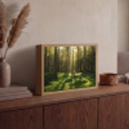 Bomen - Bos - Mos - Planten - Zon - Natuur Light Box met batterij (Wandlamp) middel -sfeer2