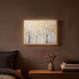 Bomen - Aquarel - Kunst - Natuur Light Box met batterij (Wandlamp) middel -sfeer4