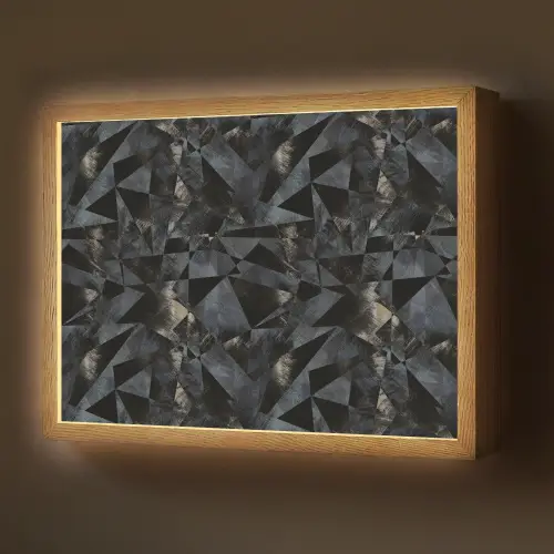 Driehoeken - Abstract - Donker Light Box met batterij (Wandlamp) middel 907 -z3d_website