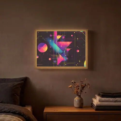 Driehoeken - Cirkels - Abstract - Sterren Light Box met batterij (Wandlamp) middel -sfeer4