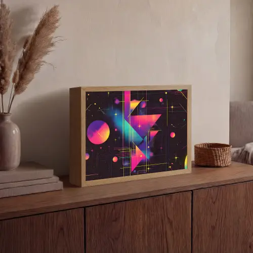 Driehoeken - Cirkels - Abstract - Sterren Light Box met batterij (Wandlamp) middel -sfeer2
