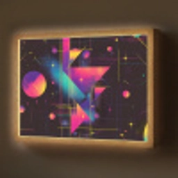 Driehoeken - Cirkels - Abstract - Sterren Light Box met batterij (Wandlamp) middel -z3d_website