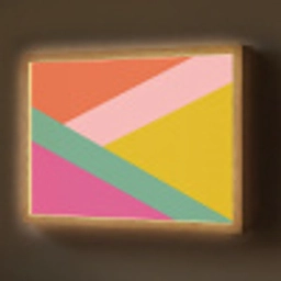 Driehoeken - Kleurrijk - Abstract Light Box met batterij (Wandlamp) middel -z3d_website