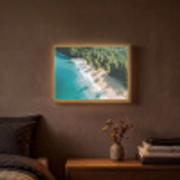 Tropisch - Strand - Water - Palmbomen Light Box met batterij (Wandlamp) middel -sfeer4
