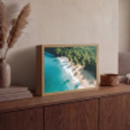 Tropisch - Strand - Water - Palmbomen Light Box met batterij (Wandlamp) middel -sfeer2