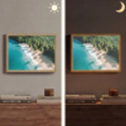 Tropisch - Strand - Water - Palmbomen Light Box met batterij (Wandlamp) middel -sfeer3