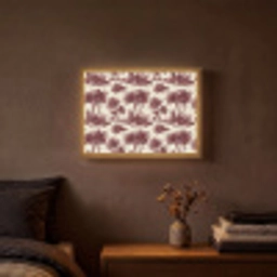 Tropisch - Geometrisch - Bordeauxrood Light Box met batterij (Wandlamp) middel 907 -sfeer4