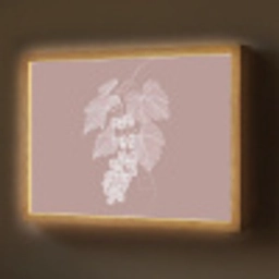 Tros - Druiven - Illustratie - Bladeren Light Box met batterij (Wandlamp) middel -z3d_website