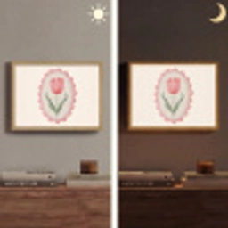 Tulp - Lijst - Ovaal - Illustratie Light Box met batterij (Wandlamp) middel -sfeer3