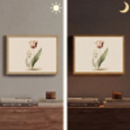 Tulp - Minimalistisch - Beige Light Box met batterij (Wandlamp) middel -sfeer3
