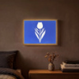 Tulp - Minimalistisch - Bladeren - Wit Light Box met batterij (Wandlamp) middel -sfeer4