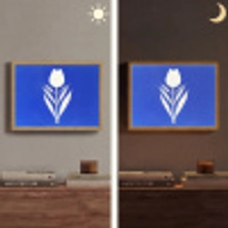 Tulp - Minimalistisch - Bladeren - Wit Light Box met batterij (Wandlamp) middel -sfeer3