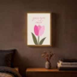 Tulp - Roze - Valentijn - Bloem Light Box met batterij (Wandlamp) middel -sfeer4