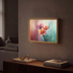 Tulpen - Lichtreflecties - Kleurverloop Light Box met batterij (Wandlamp) middel -sfeer1